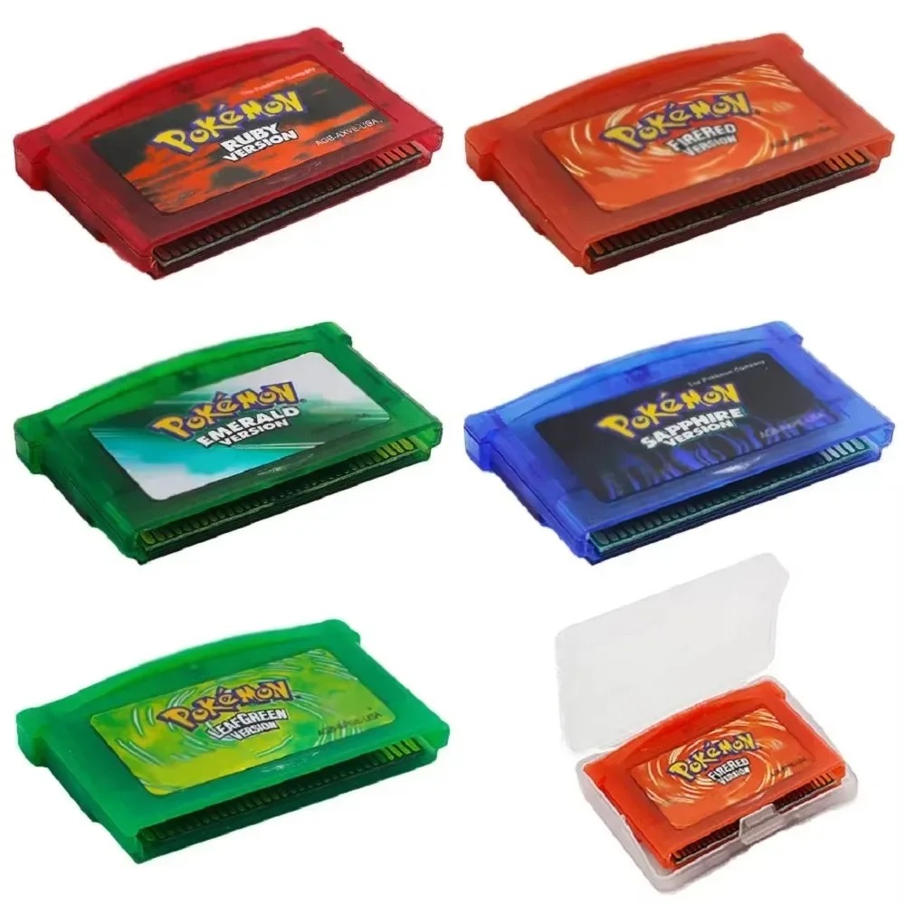 Retro Gaming Pokemon - ชุดตลับเกมโปเกมอน GBA ระดับพรีเมียม 32 บิต รุ่นรูบี้