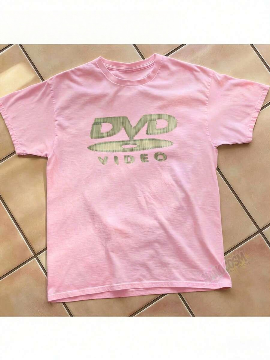 Retro Gaming T Shirt - [ผ้าฝ้าย 100%] เสื้อยืดพิมพ์ลายวิดีโอ DVD โลโก้สีเขียวสไตล์วินเทจ ย้อนยุค