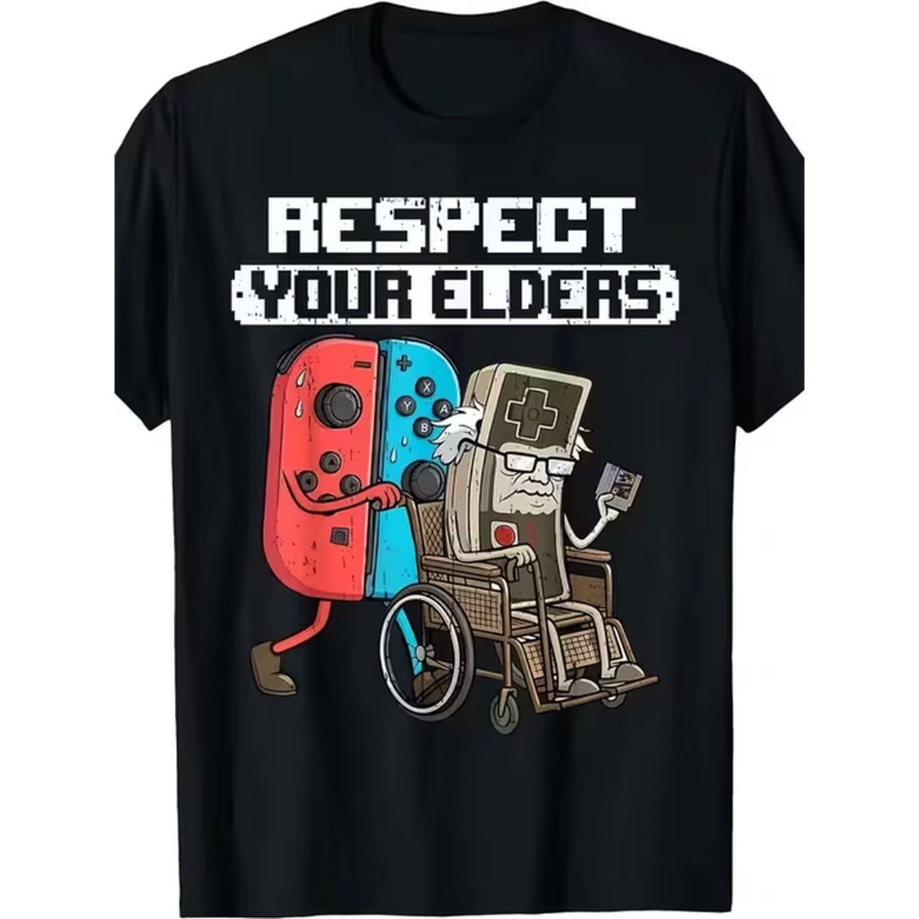 Retro Gaming T Shirt - เสื้อยืดลายพิมพ์สำหรับผู้ชาย สไตล์เรโทร สวมใส่สบาย ระบายอากาศได้ดี คอกลม แขนสั้น