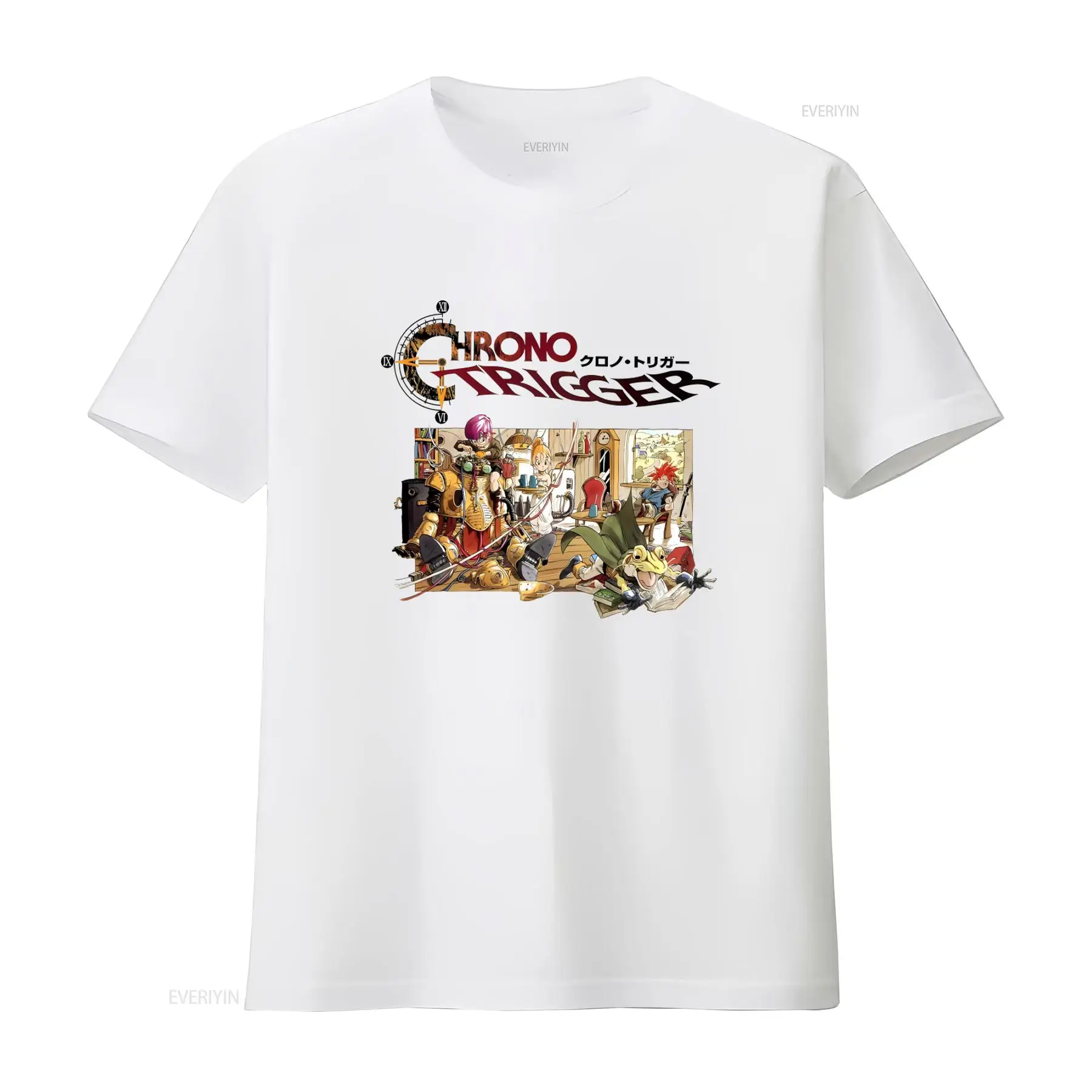 Retro Gaming Video - โครโนทริกเกอร์วิดีโอเกมโลโก้เสื้อยืดไซส์ S 5XL ดีไซน์เกมย้อนยุค เสื้อผ้าดีไซเนอร์สไตล์วินเทจสำหรับผู้ชาย
