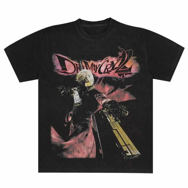 Retro Gaming T Shirt - เสื้อยืดเดวิลเมย์คราย 2 ดันเต้ เสื้อยืดธีมเกม ของขวัญ เสื้อยืดลายเรโทร
