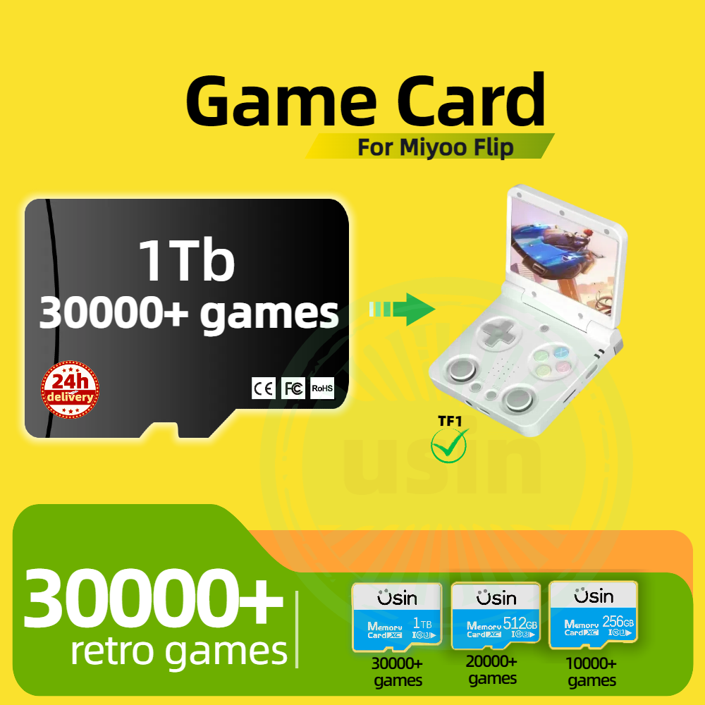 Retro Gaming Handheld Console - การ์ดเกมสําหรับ Miyoo Flip 30000 + Retro