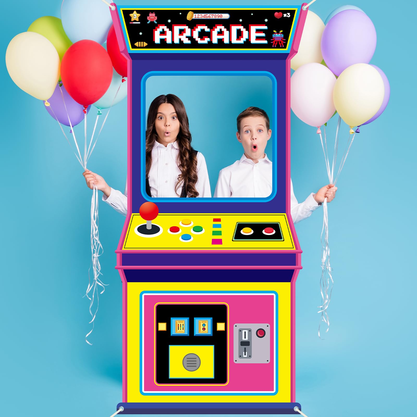 ฉากหลังถ่ายรูปธีมเกมอาร์เคดย้อ - Retro Gaming Video บทวิจารณ์และราคา