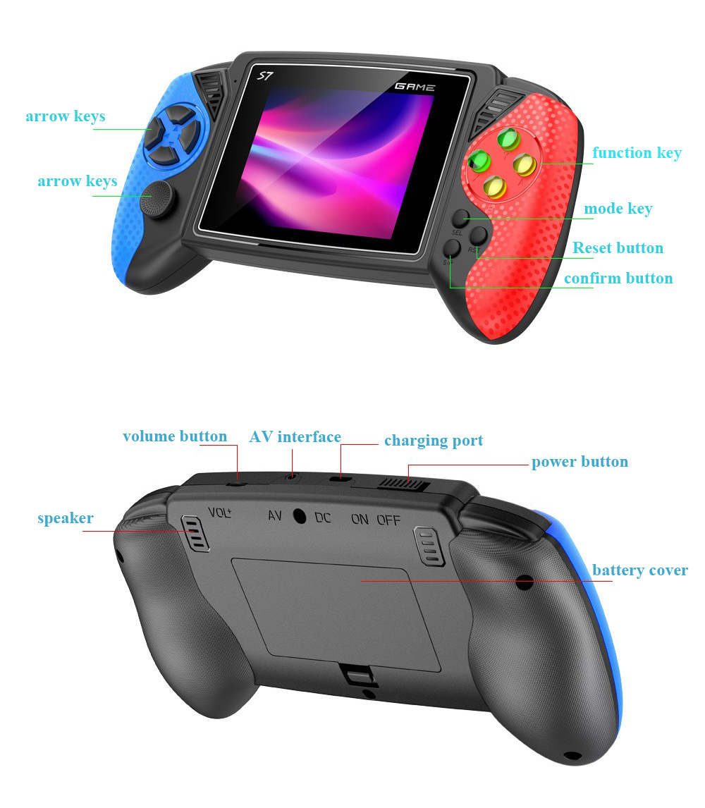 เครื่องเล่นเกมพกพา S7 Retro หน - Retro Gaming Handheld Console บทวิจารณ์และราคา