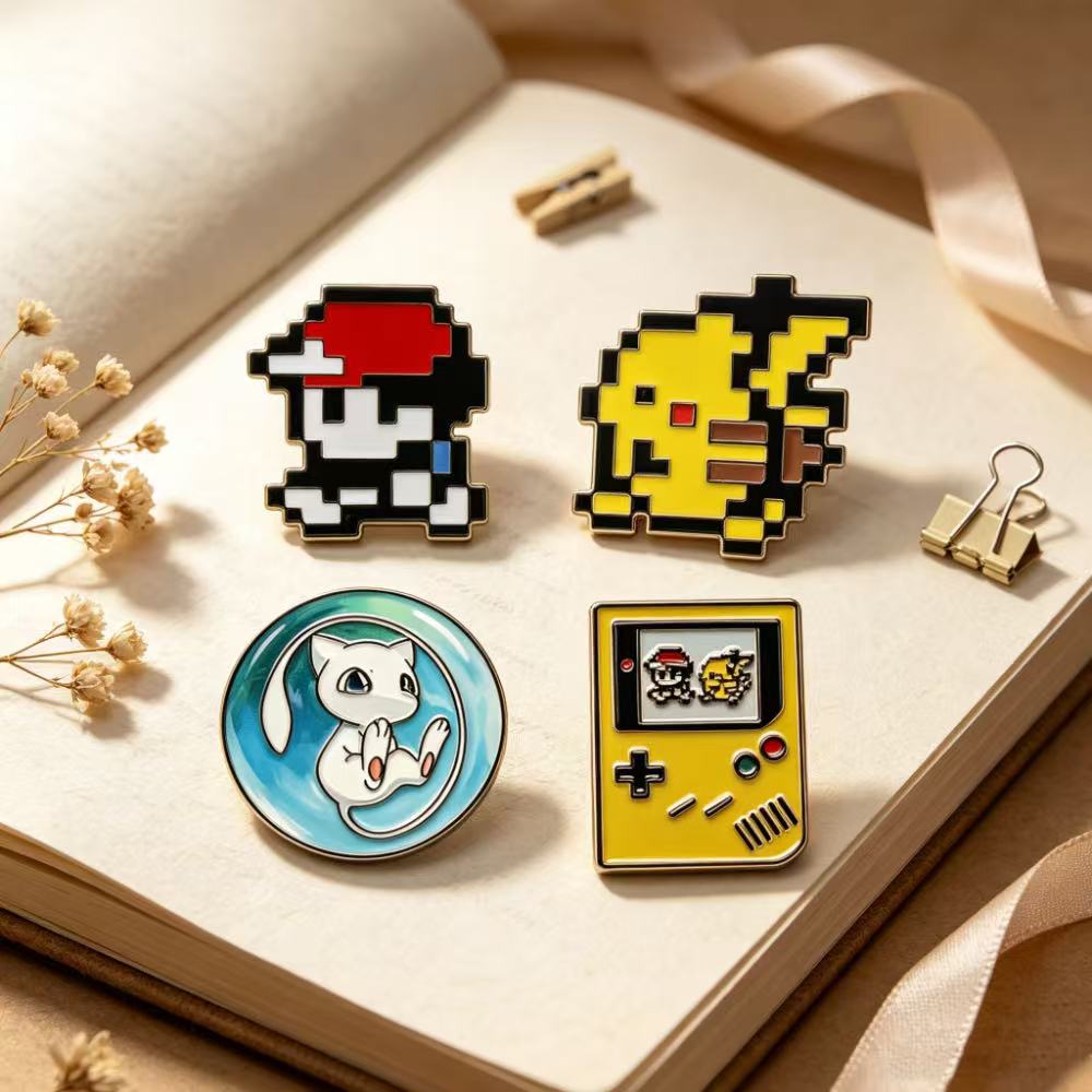 เข็มกลัดเคลือบลายเกมเรโทร 4 ชิ - Retro Gaming Pokemon บทวิจารณ์และราคา