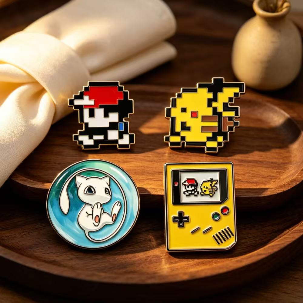 เข็มกลัดเคลือบลายเกมเรโทร 4 ชิ - Retro Gaming Pokemon บทวิจารณ์และราคา
